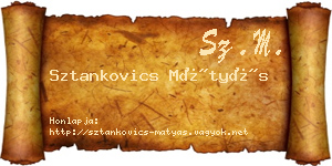 Sztankovics Mátyás névjegykártya